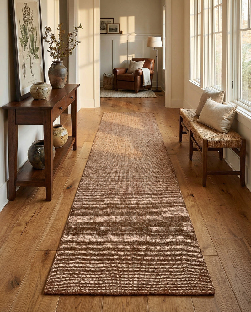 Berkshire Estate Collection Area Rug - Windsor (Cocoa Bean Brown) Runner Cocoa Bean Brown  lifestyle 39