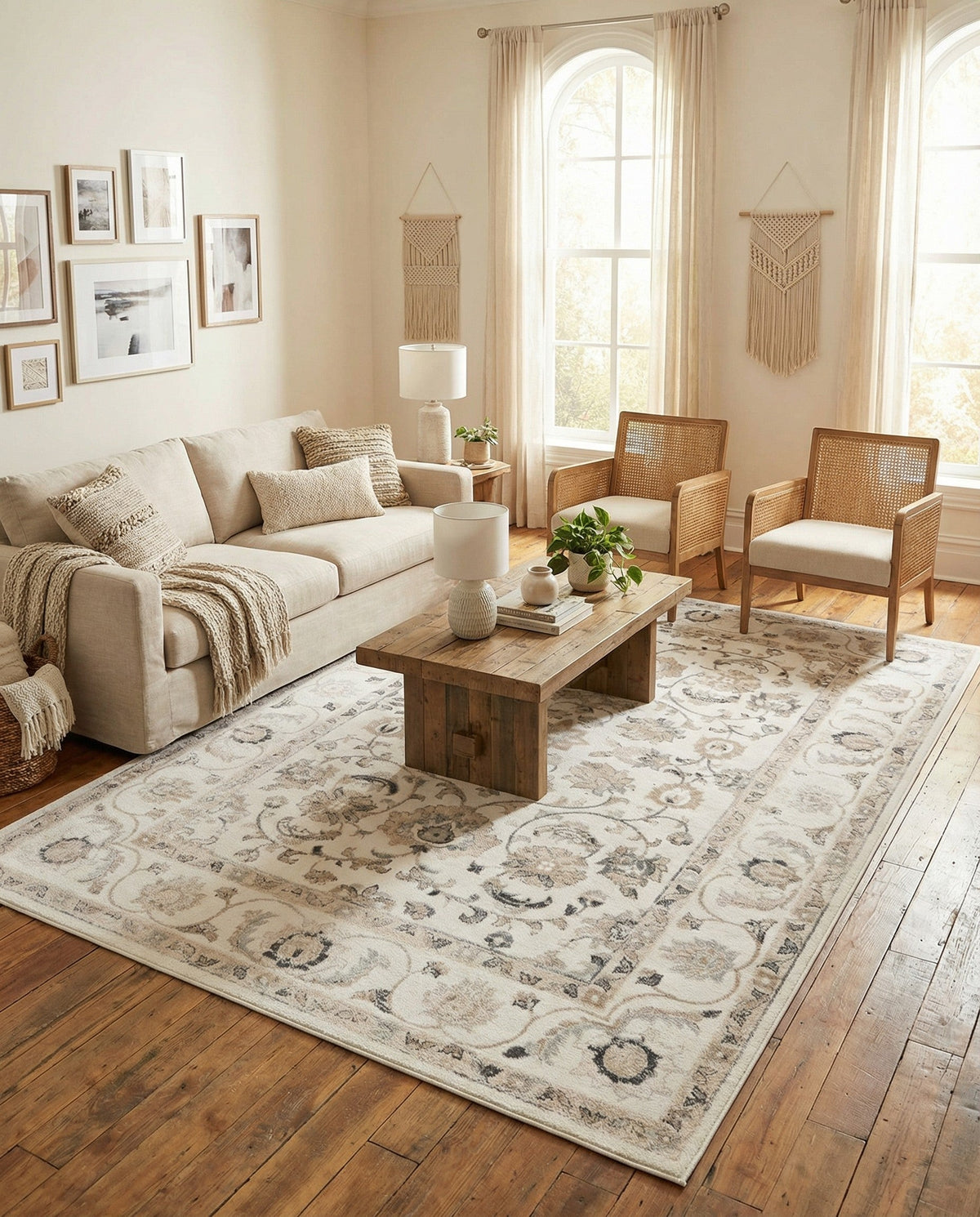 Adriana Terrace Collection Area Rug -  Positano (Ivory) Rectangle Ivory  lifestyle 7