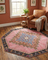 Heritage Elegance Collection Area Rug -  Winterthur (Pink) Octagon Pink  lifestyle 63