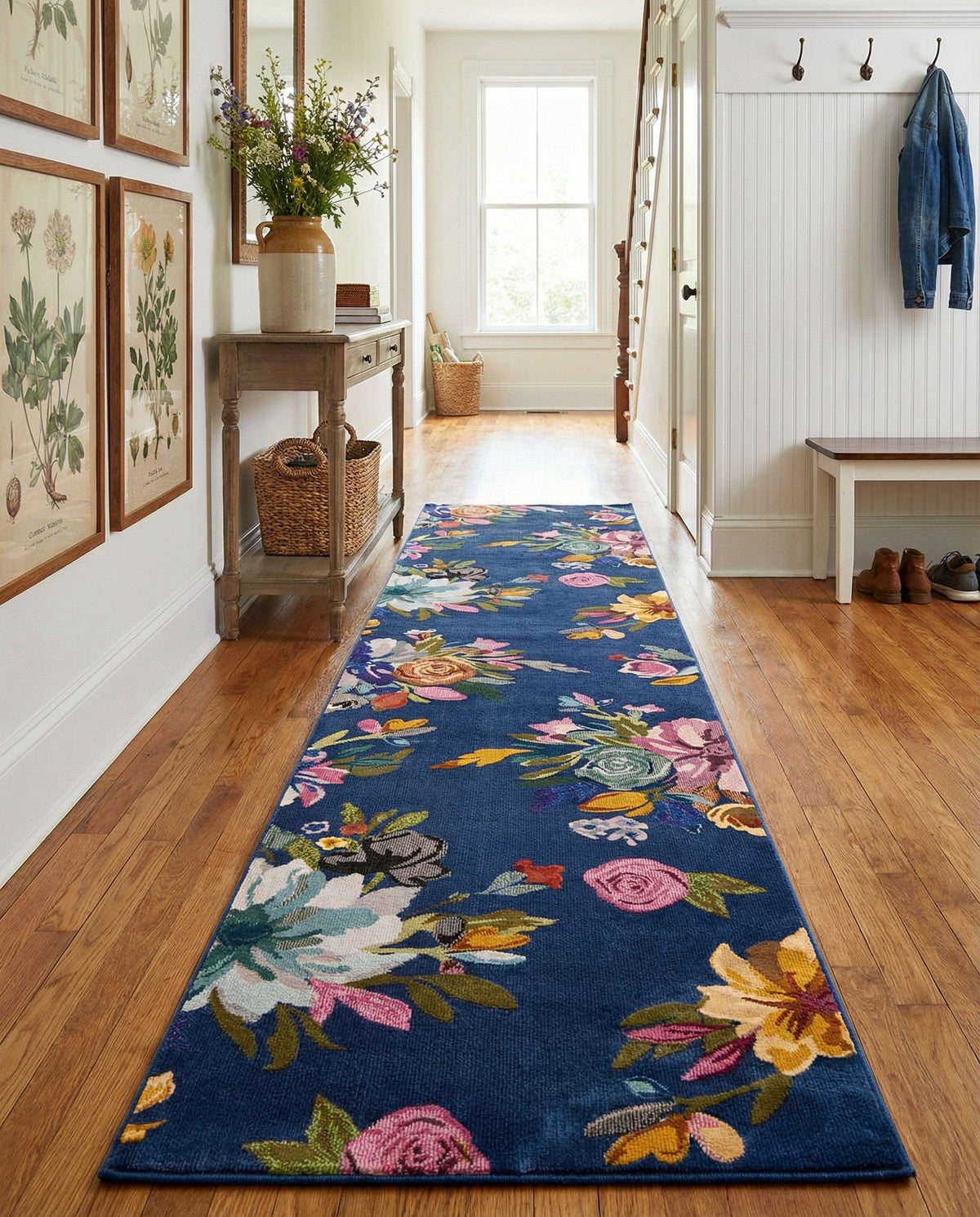 Meadow Breeze Collection Area Rug - Wildflower Runner Blue  lifestyle 139