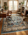 Persian Elegance Collection Area Rug -  Tabriz Rectangle Blue  lifestyle 9