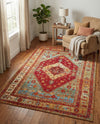 Patio Heritage Collection Area Rug -  Arbor Rectangle Red Green Blue  lifestyle 8