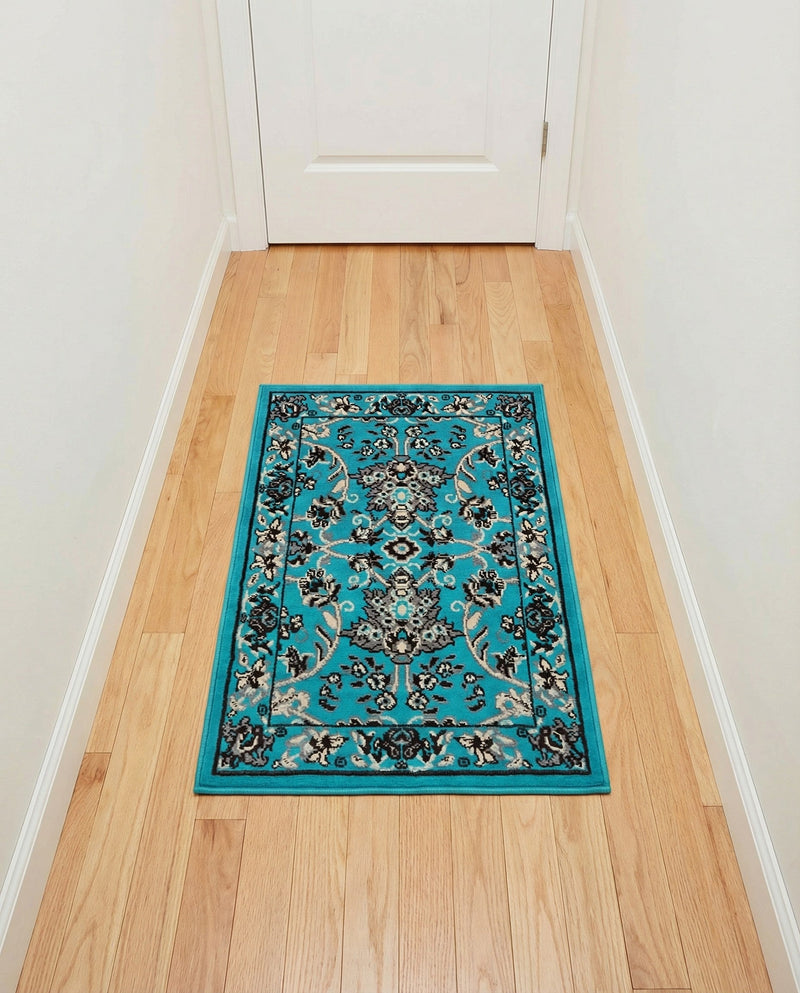 Isfahan Elegance Collection Area Rug - Naghsh-e Jahan (Turquoise) Rectangle Turquoise  lifestyle 4