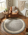 Studio Haven Collection Area Rug -  Alcove (Gray) Round Gray  lifestyle 57