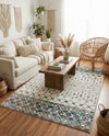 Mediterranean Lattice Collection Area Rug -  Casablanca (Ivory Gray Blue) Rectangle Ivory Gray Blue  lifestyle 10