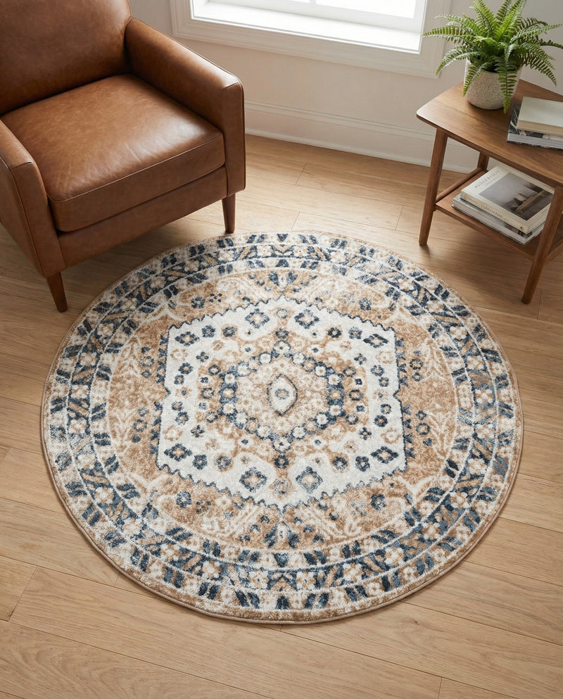 Cambridge Classics Collection Area Rug -  Pembroke (Beige) Round Beige  lifestyle 65