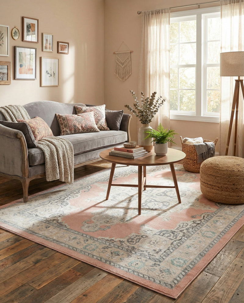 Beverly Grove Collection Area Rug -  Fairfax (Rose) Rectangle Rose  lifestyle 13