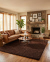 Plush Oasis Collection Area Rug - Serenity (Chocolate Brown) Rectangle Chocolate Brown  lifestyle 19