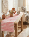 Thar Cotton Collection Area Rug - Jaisalmer (Rose) Table Runner Rose  lifestyle 37
