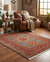 Persian Elegance Collection Area Rug -  Bushehr Rectangle Light Blue  lifestyle 17