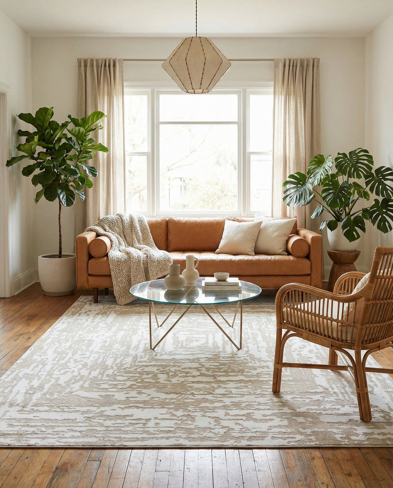 Sanctuary Retreat Collection Area Rug -  Asylum Rectangle White Bone  lifestyle 10