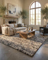 Wellington Luxe Shag Collection Area Rug - Kapiti Rectangle Salt and Pepper  lifestyle 35