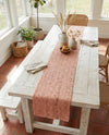 Woven Seaside Jute Collection Area Rug - Savannah (Light Pink) Table Runner Light Pink  lifestyle 77