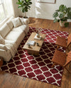 Lattice Gardens Collection Area Rug -  Bloomfield (Dark Terracotta) Rectangle Dark Terracotta  lifestyle 17