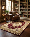 Versailles Elegance Collection Area Rug -  Vincennes Rectangle Red  lifestyle 28