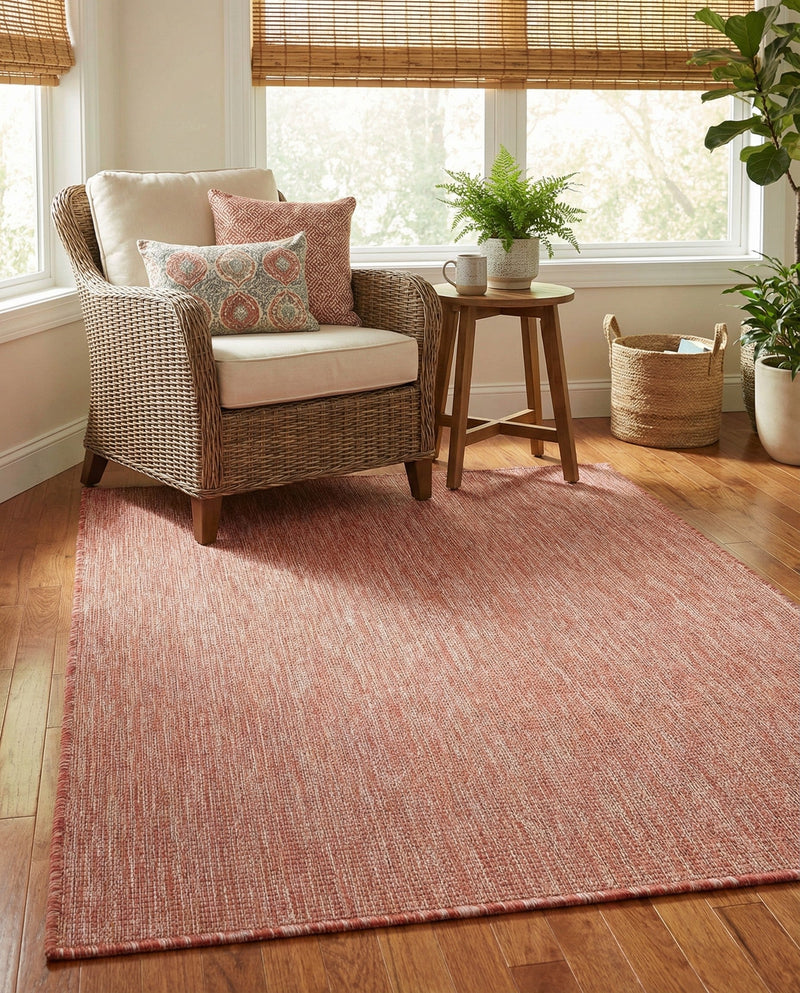 Seaside Serenity Collection Area Rug - Veranda (Rust Red) Rectangle Rust Red  lifestyle 19