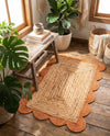 Serenity Braided Jute Collection Area Rug - Seaside Rectangle Natural and Terracotta  lifestyle 30
