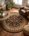 Jaipur Elegance Collection Area Rug -  Nahargarh (Brown) Round Brown  lifestyle 80