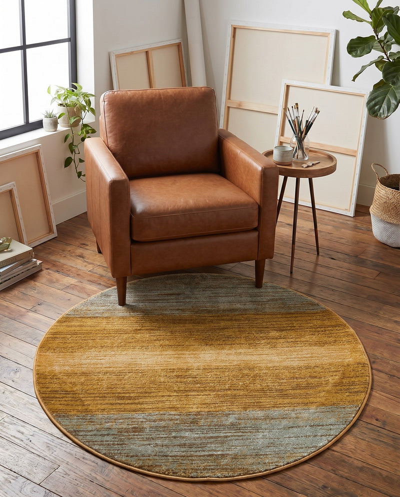 Zagros Oasis Collection Area Rug -  Mehran Round Multi  lifestyle 46