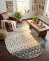 Mediterranean Lattice Collection Area Rug -  Casablanca (Ivory and Gray) Oval Ivory and Gray  lifestyle 30