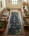 Riviera Elegance Collection Area Rug - Antibes (Navy Blue) Runner Navy Blue  lifestyle 71