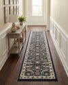 Tabriz Tapestry Collection Area Rug - Sahand (Navy Blue) Runner Navy Blue  lifestyle 53