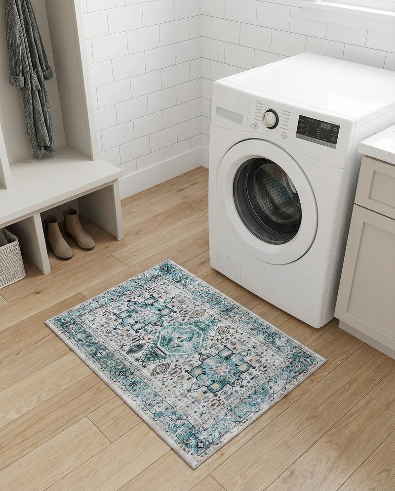 Laguna Sands Collection Area Rug -  Venice Rectangle Aqua Green  lifestyle 47