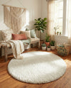 Alpine Plush Collection Area Rug -  Cortina (White) Round White  lifestyle 72