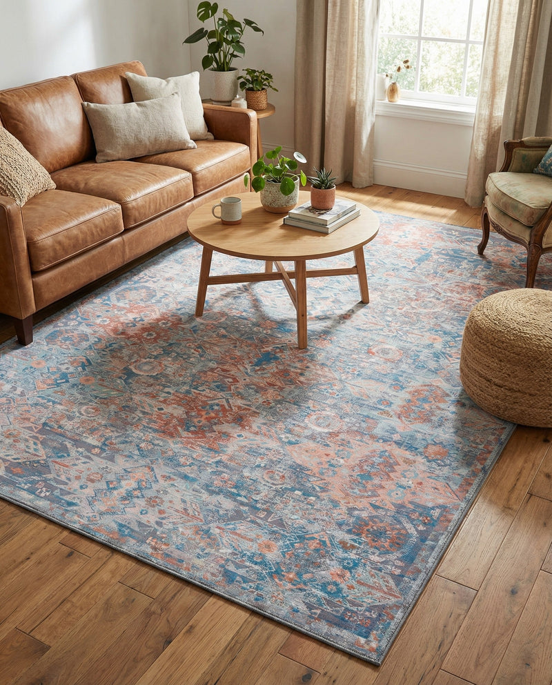 Heritage Elegance Collection Area Rug -  Potala Rectangle Blue  lifestyle 22