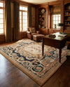 Patio Heritage Collection Area Rug - Veranda Square Black Gold Brown  lifestyle 66