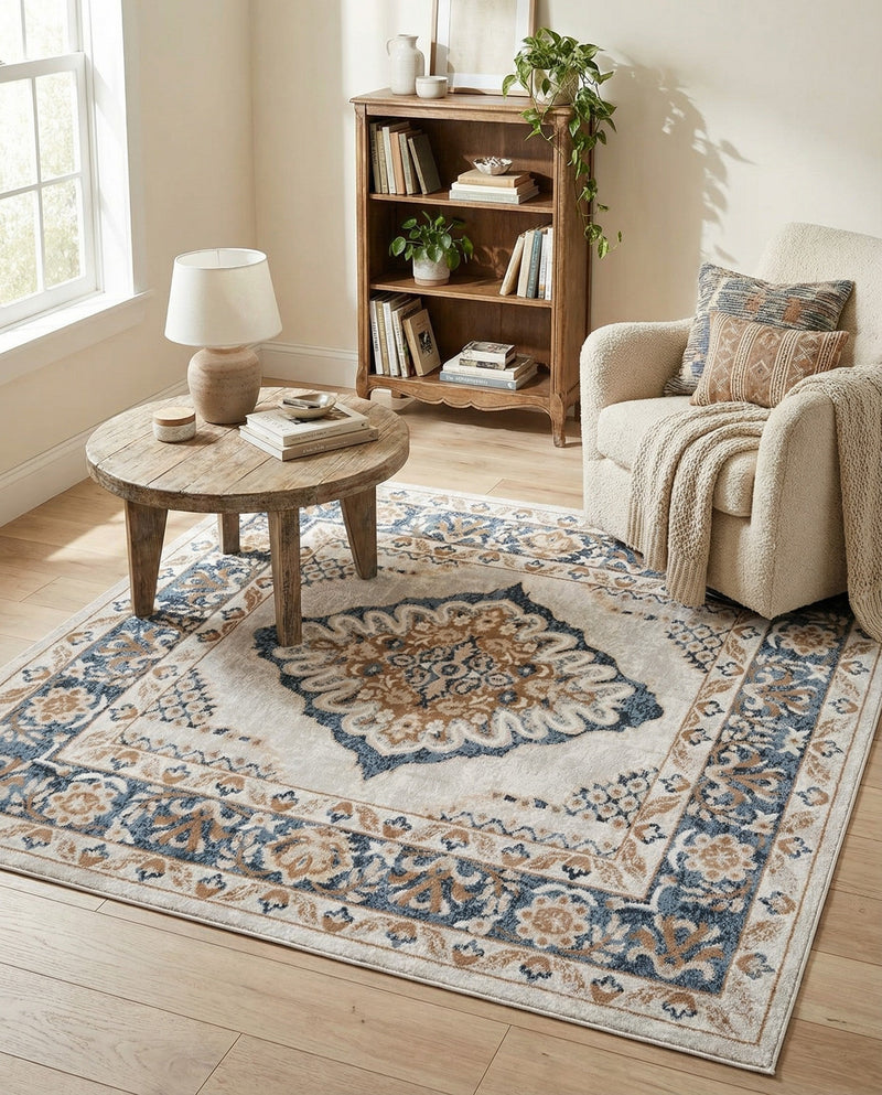 Cambridge Classics Collection Area Rug -  Magdalene (Cream) Square Cream  lifestyle 76