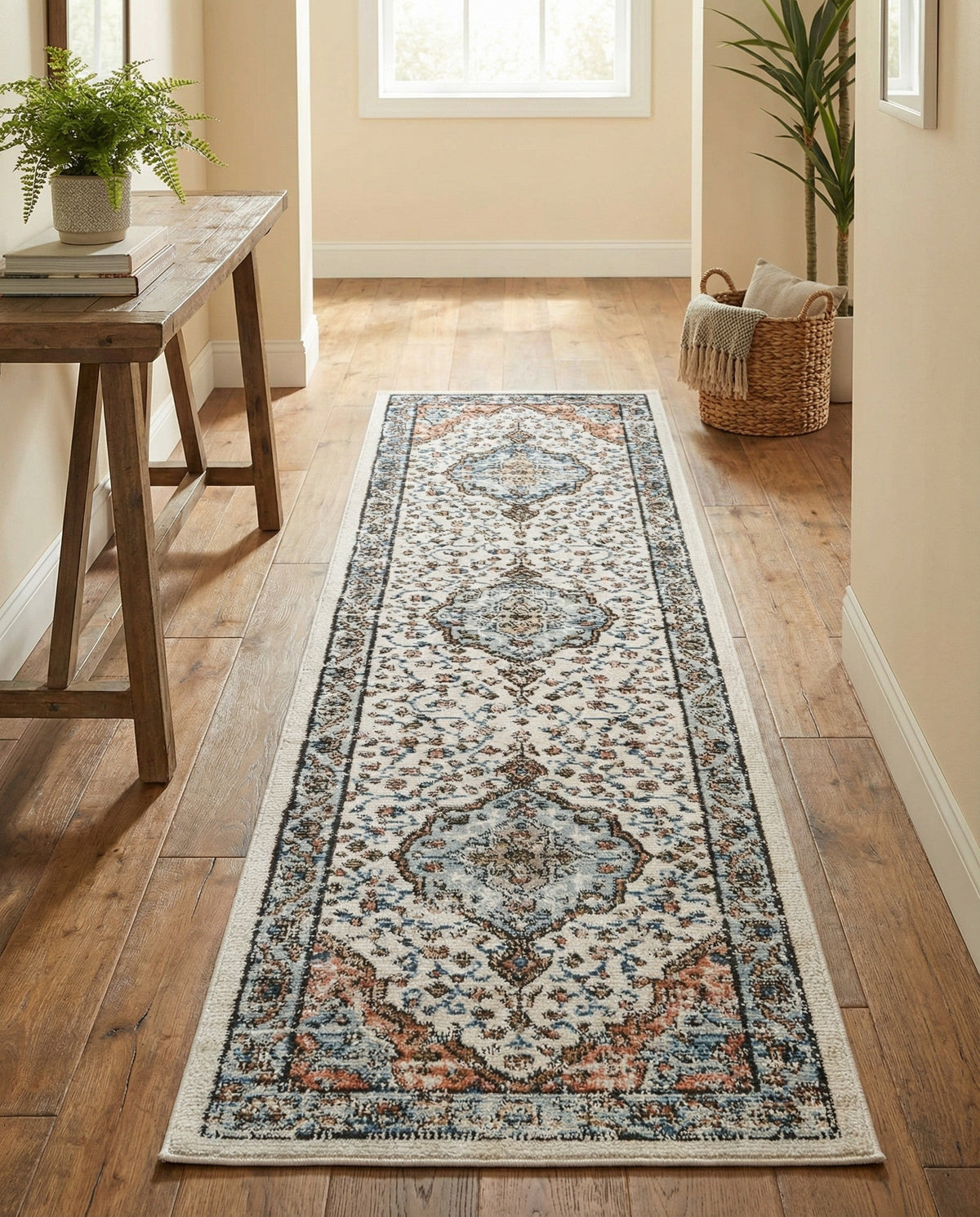 Mykonos Manor Collection Area Rug - Delos Runner Ivory  lifestyle 186