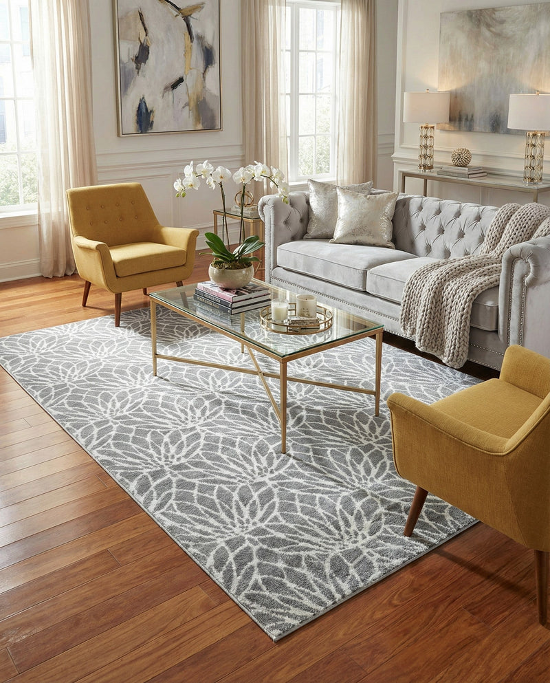 Hollywood Luxe Collection Area Rug -  Rodeo Rectangle Gray Silver  lifestyle 51