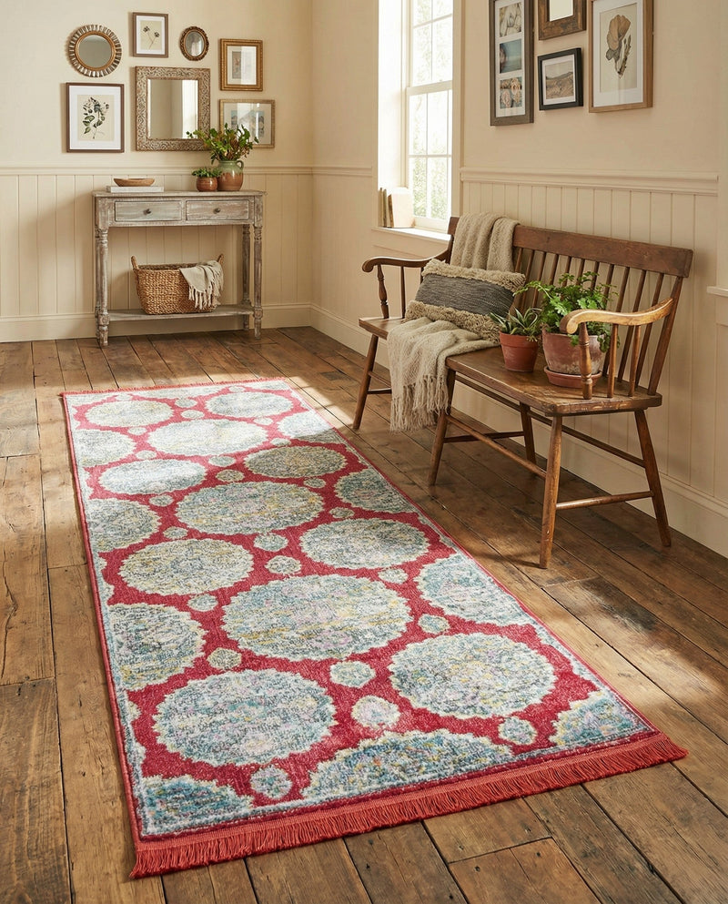 Arcadia Rugs Collection Area Rug -  Atlantis (Red) Runner Red  lifestyle 76