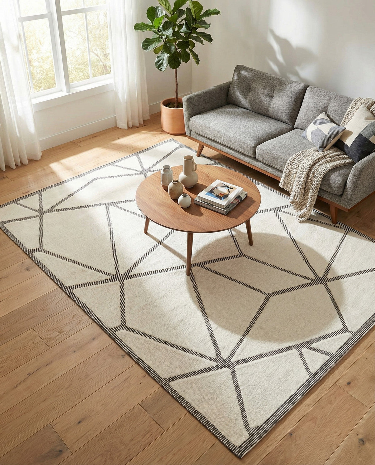 Monochrome Collection Area Rug -  Onyx Rectangle Ivory White  lifestyle 26