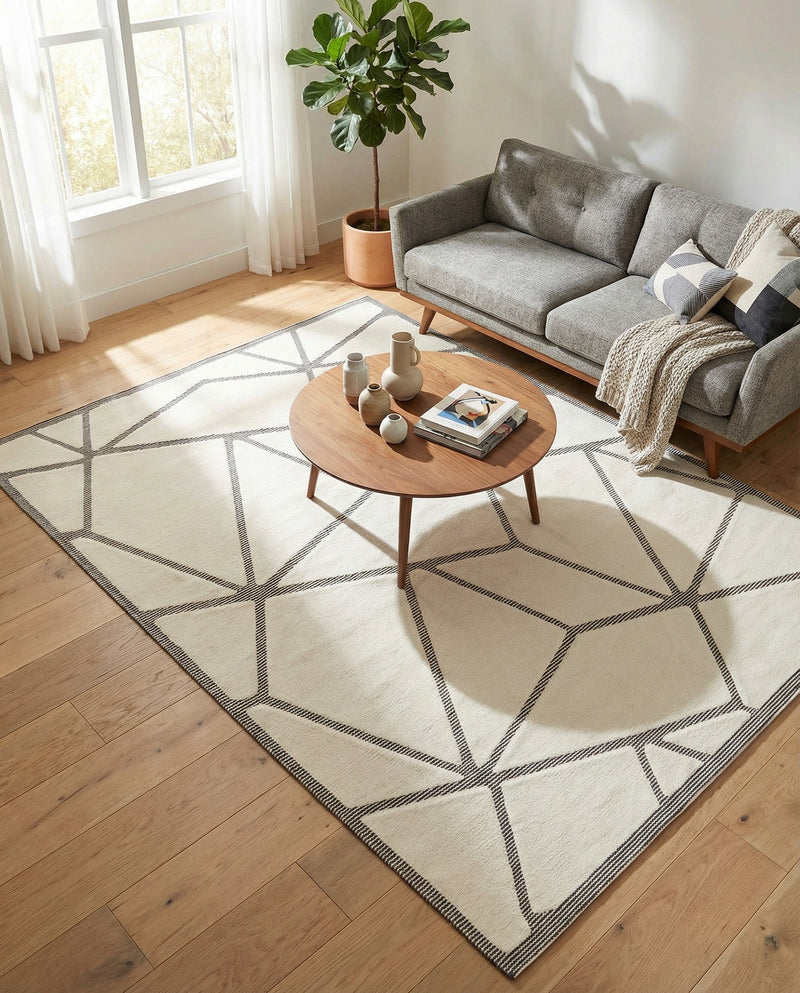 Monochrome Collection Area Rug -  Onyx Rectangle Ivory White  lifestyle 26