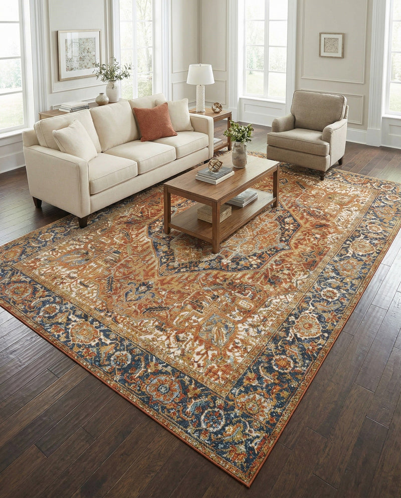 Patio Heritage Collection Area Rug -  Haven Rectangle Rust Red  lifestyle 47