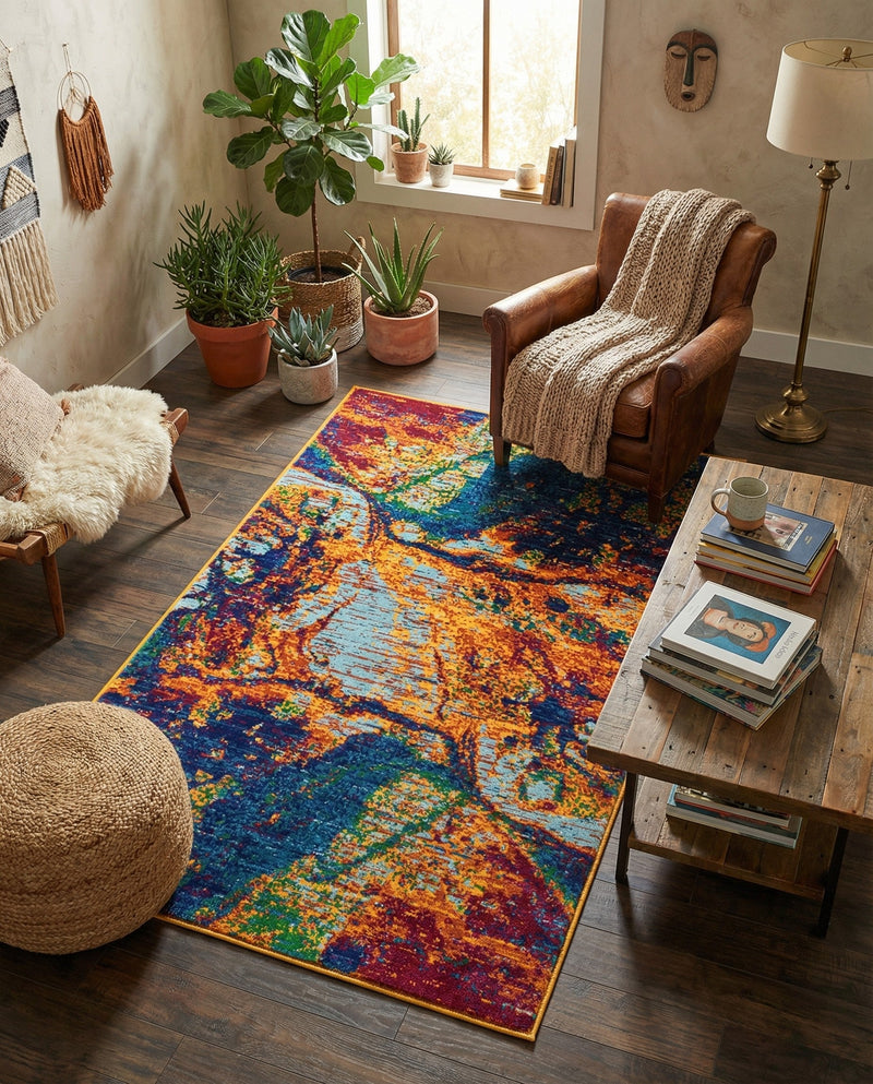 Caribbean Cove Collection Area Rug -  Bequia Rectangle Multi  lifestyle 13
