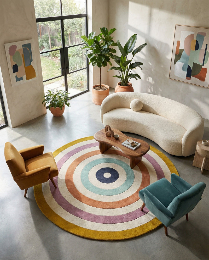 Shepherd's Glen Wool Collection Area Rug - Eldon Round Multi  lifestyle 23