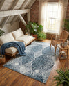 Aegean Elegance Washables Collection Area Rug -  Naxos Rectangle Navy Blue  lifestyle 20