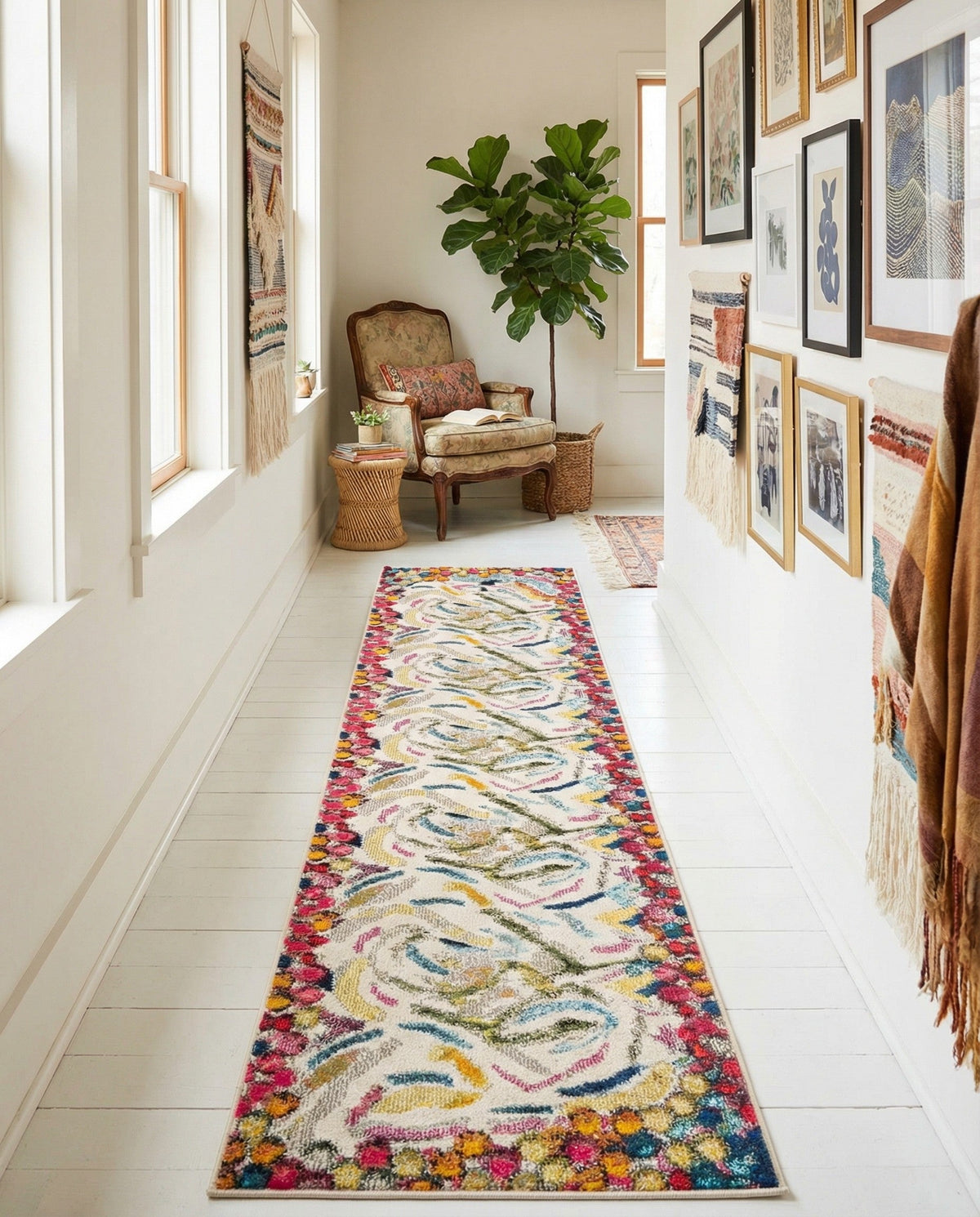 Colorburst Oasis Collection Area Rug -  Calypso Runner Multi  lifestyle 84