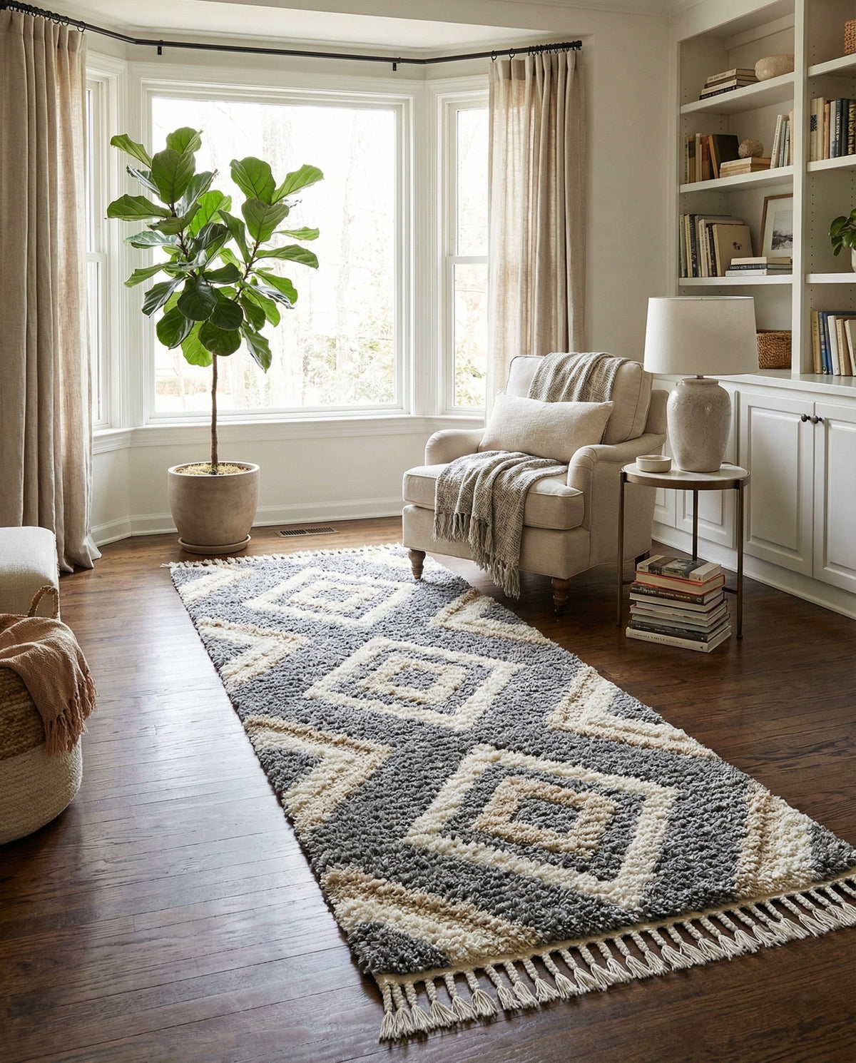 Cozy Cove Shag Collection Area Rug -  Dunes Runner Gray  lifestyle 127