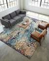 Venetian Tapestry Collection Area Rug - Murano Rectangle Blue  lifestyle 21
