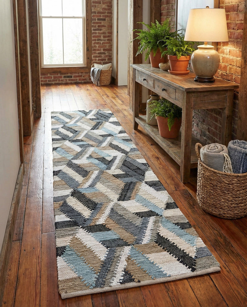Thar Cotton Collection Area Rug -  Cochin Runner Blue  lifestyle 35