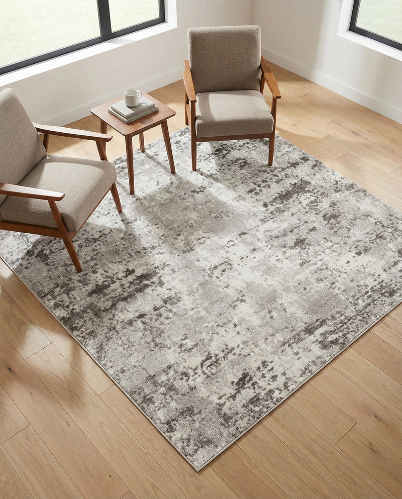 Luminara Sands Collection Area Rug - Elysium (Stone Gray) Square Stone Gray  lifestyle 79