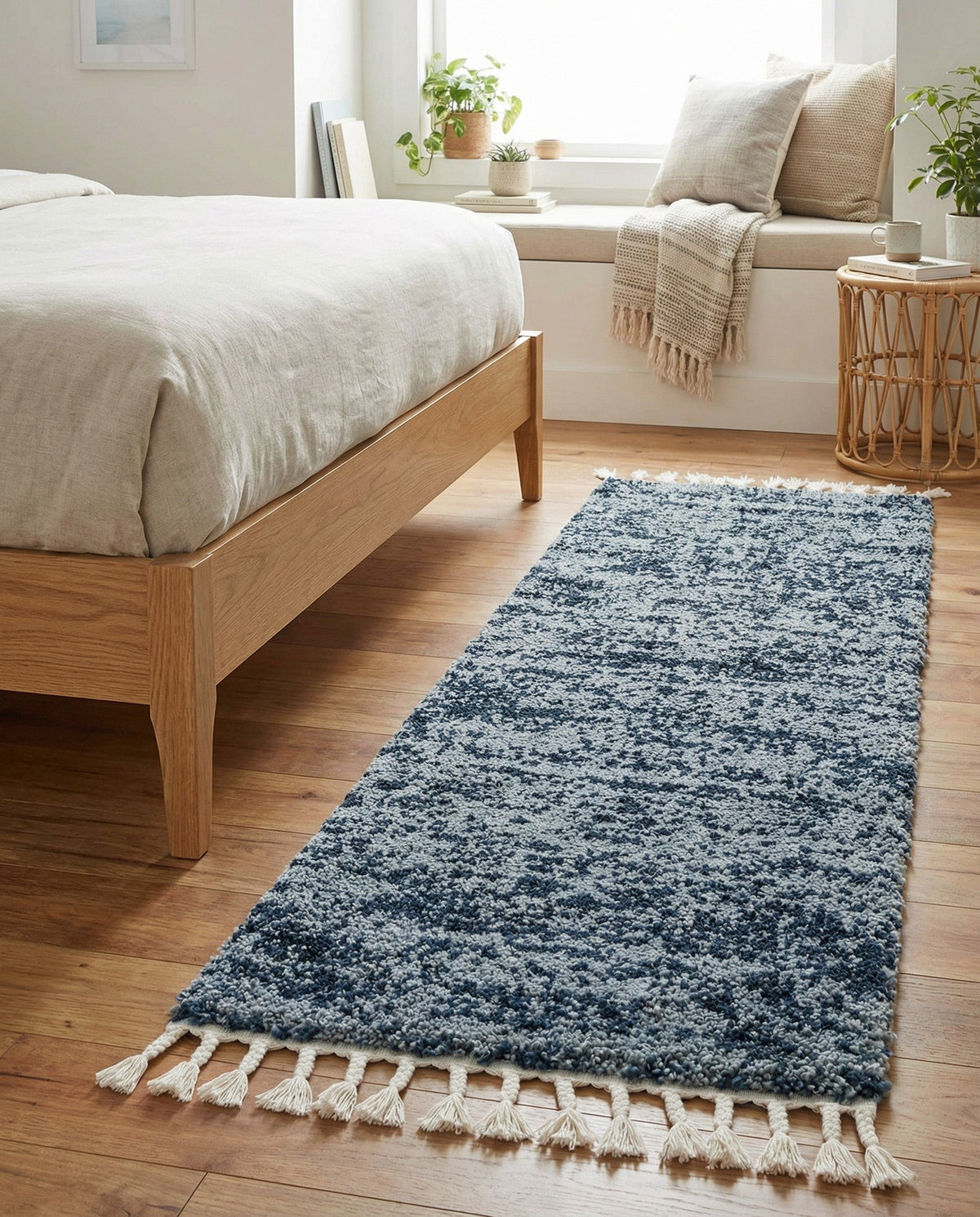 Cozy Cove Shag Collection Area Rug -  Harbor Runner Blue  lifestyle 155