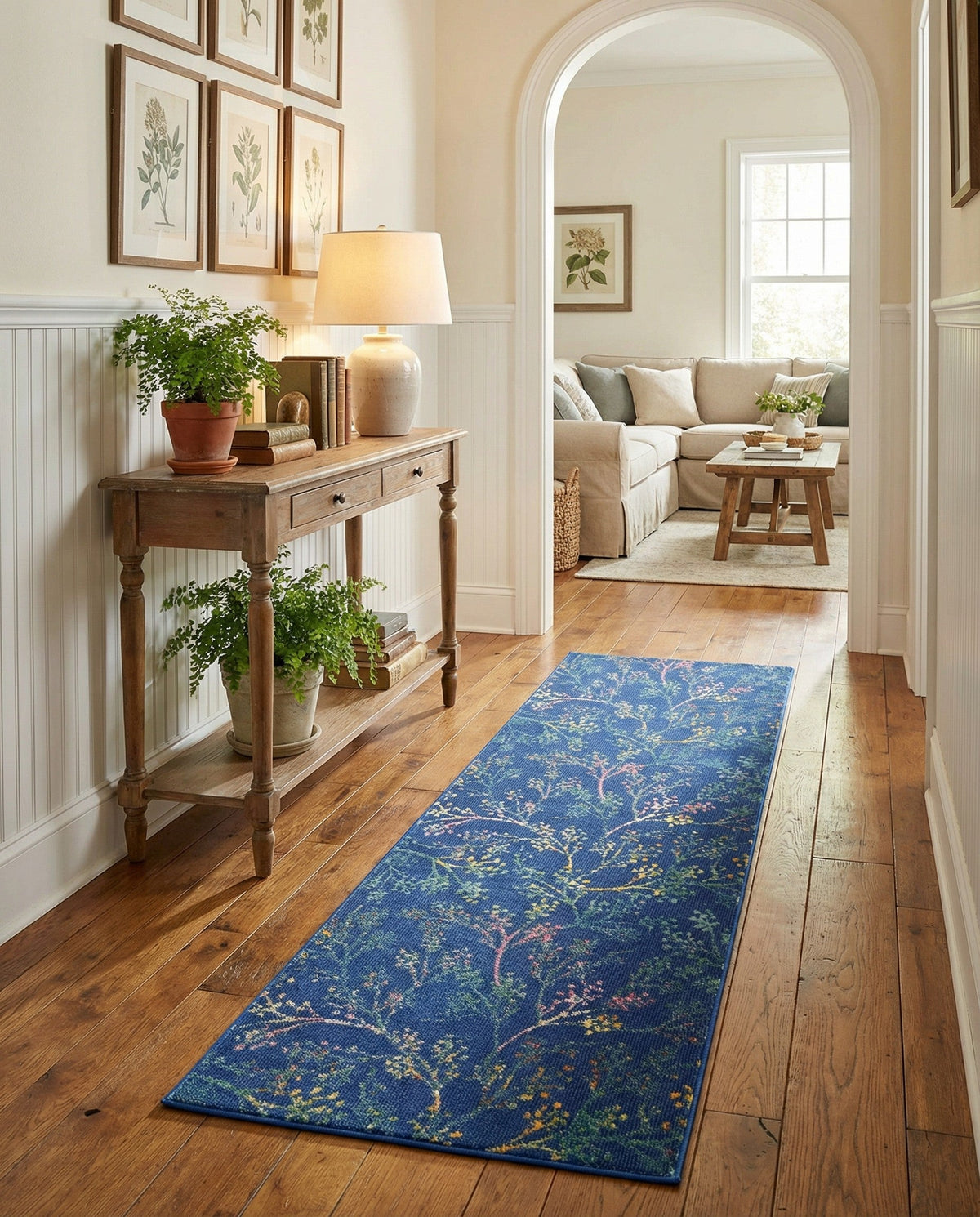 Meadow Breeze Collection Area Rug -  Sunbeam Runner Blue  lifestyle 62