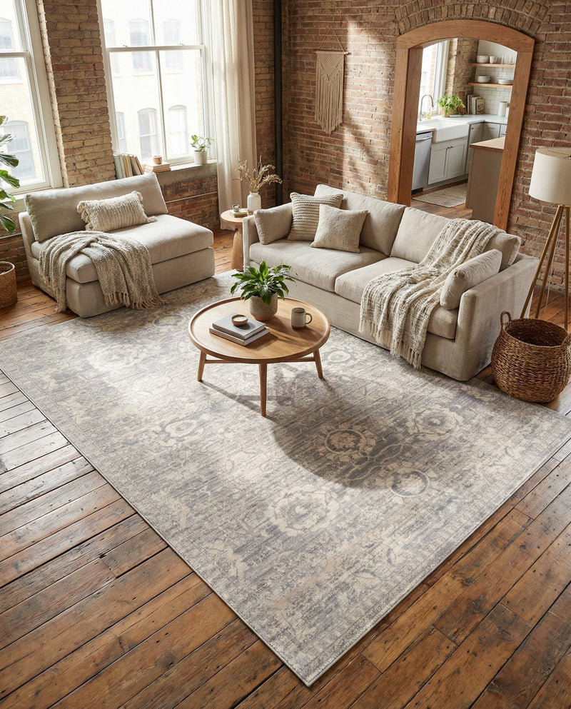 Seville Stripes Collection Area Rug -  Cordoba (Gray) Rectangle Gray  lifestyle 25