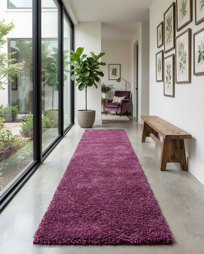 Plush Oasis Collection Area Rug - Serenity (Eggplant Purple) Runner Eggplant Purple  lifestyle 89