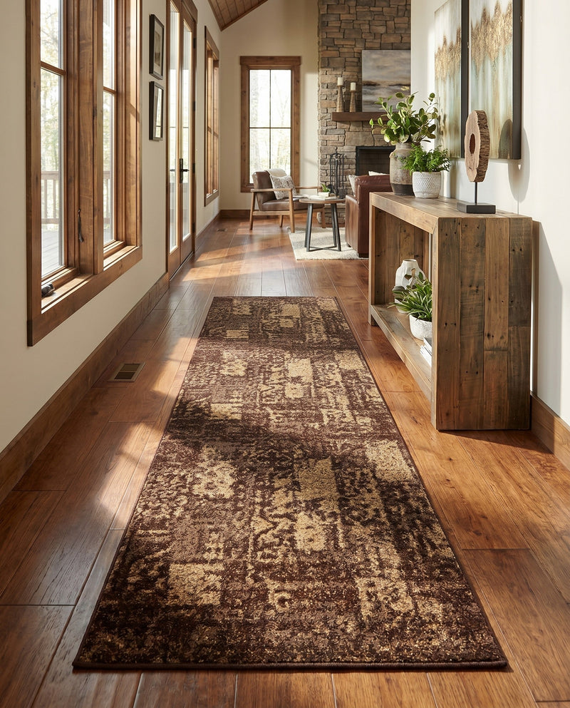Autumn Meadow Collection Area Rug -  Harvesthill Runner Brown  lifestyle 39